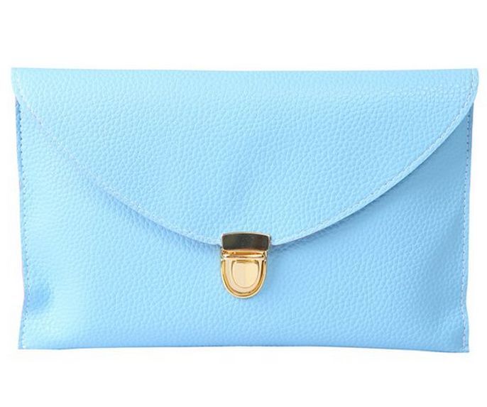 Fashion Leather Envelope Clutch with Drop-in Chain Shoulder Strap