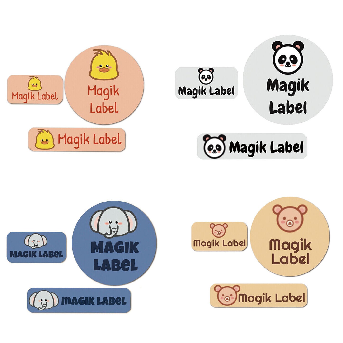 Magik 195Ct Custom 3-Sizes Waterproof Name Stickers Daycare School Multi-Purpose