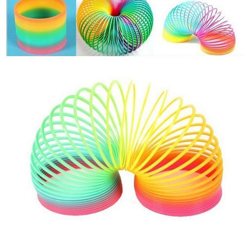 US Plastic Magic Rainbow Coil Spring Colorful Novelties Educational Toy Kid Gift