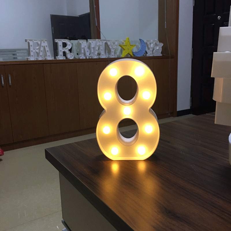 Light Up Letter LED Alphabet PlasticParty Sign Wedding Festival Stand Decoration