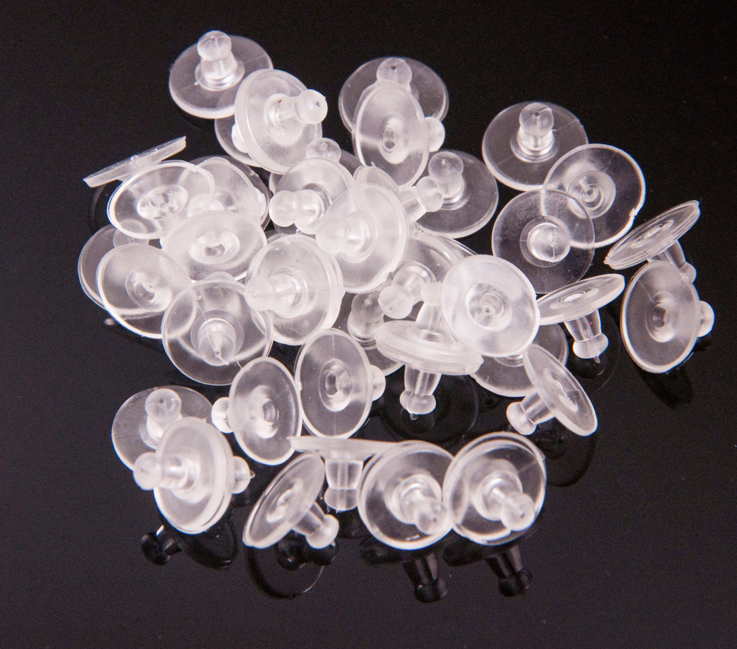 100-400 pcs 11mm Clear Silicone Pierced Earring Cushions Back Pads Disc Stoppers