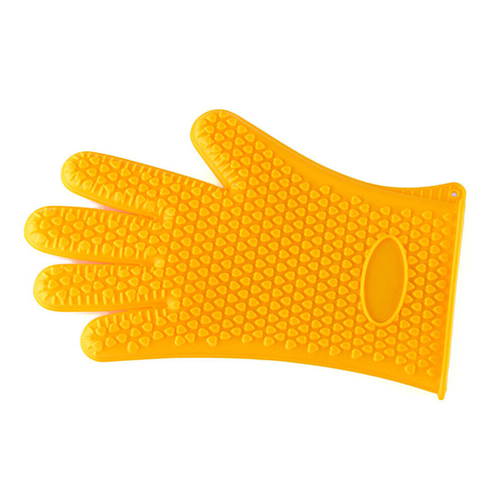 US Silicone BBQ Heat Resistant Gloves Grill Pot Holder Cooking Grip Oven Mitts