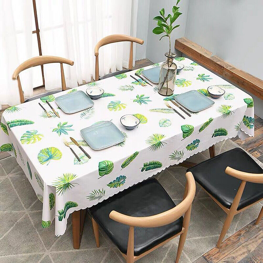 US Vinyl Square Table Cover Wipe Clean PVC Tablecloth Oil-Proof/Waterproof Stain