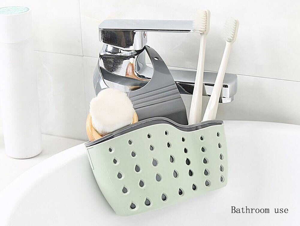 US 2 Pack Kitchen Organizer Sink Faucet Caddy Basket Cleaning Sponge Holder Soap