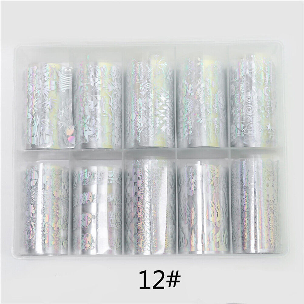 US 10 Sheets Galaxy/Marble/Flower Nail Decal Nail Art Transfer Sticker Decor