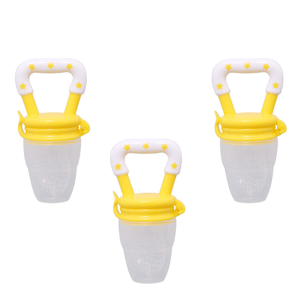 US 3 Pack Baby Food Feeder Fruit Silicone Nipple Teething Toy Soother Pacifier