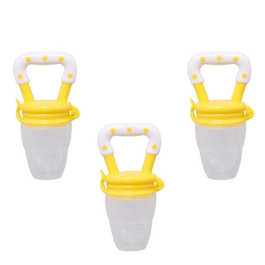 US 3 Pack Baby Food Feeder Fruit Silicone Nipple Teething Toy Soother Pacifier