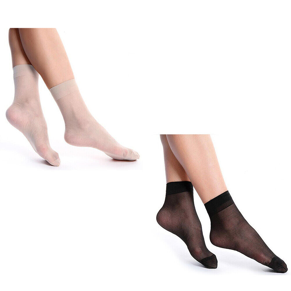 10-20 Pairs Women Nylon Elastic Short Ankle Sheer Stockings Silk Short Socks USA