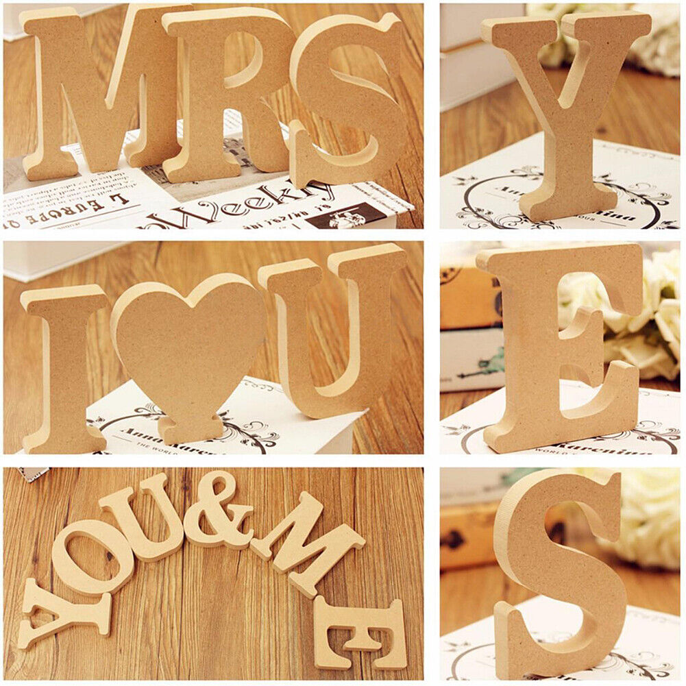 US 3.93'' A-Z Wooden Letters Alphabet Self Standing Wedding Party/Home/Decor Lot