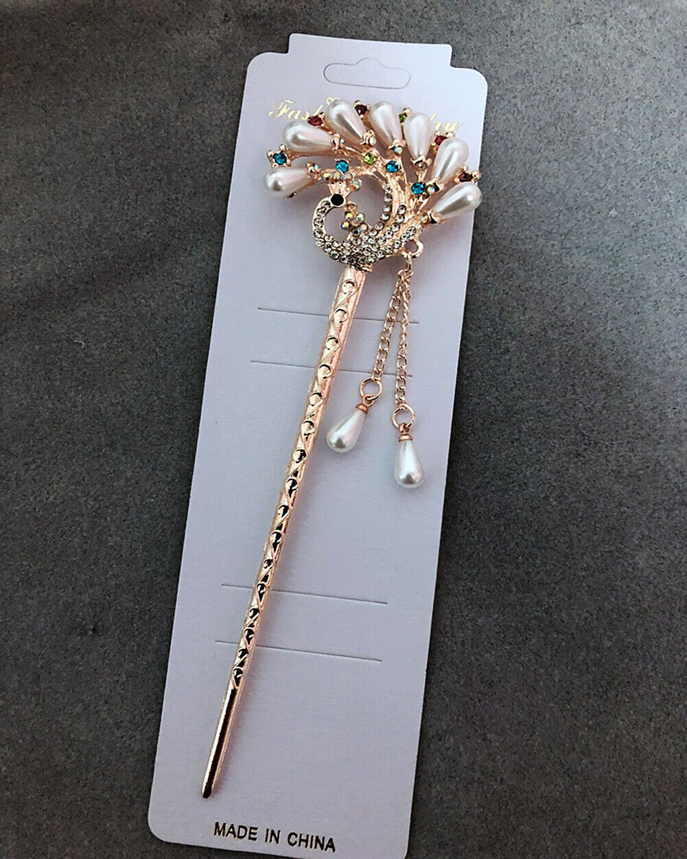 US Vintage Chinese Style Rhinestone Hair Chopsticks Stick Hairpin Chignon Pin