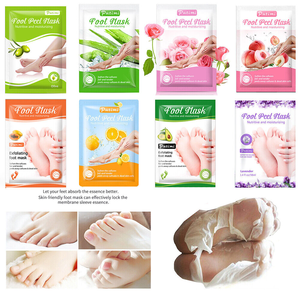 US 2-4 Pairs Foot Peeling Mask Baby Soft Cracked Heels Remove Dead Skin Calluses