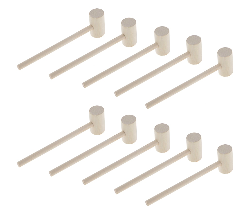 US 20 Pack Mini Wooden Hammer Mallet Pounding Toy Beating Gavel Toys Boys Girls
