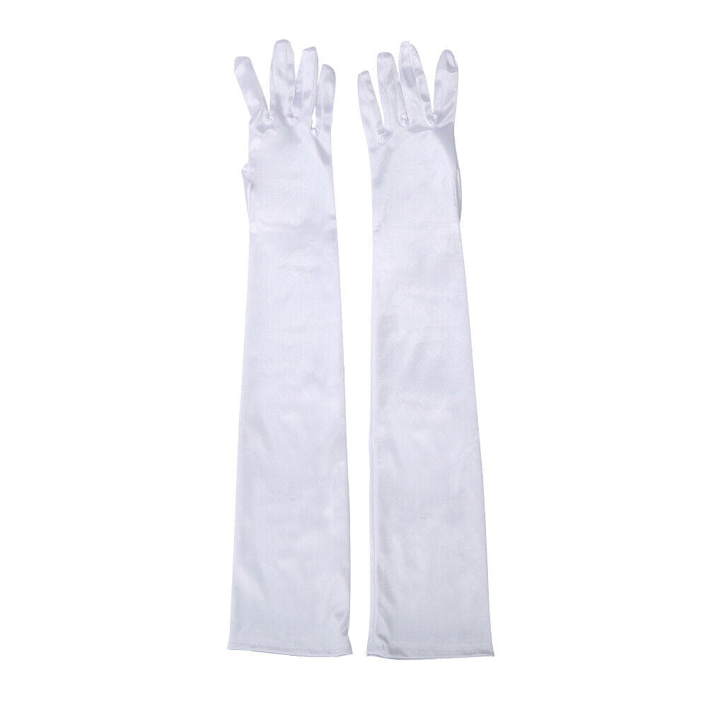 US 20.47'' Satin Evening Gloves Long Party Dance Elbow Arm Length Opera Cosplay