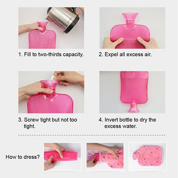 3 Liter/3000mL Large PVC Rubber HOT WATER Bag Warm/Heat / Cold Therapy + Cover