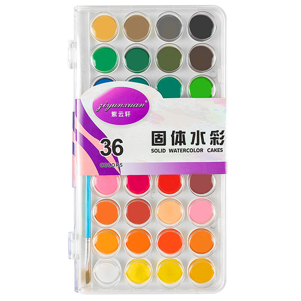 US 36 Color Fundamental Watercolor Pan Artist Set and/or 10 Paint Brushes