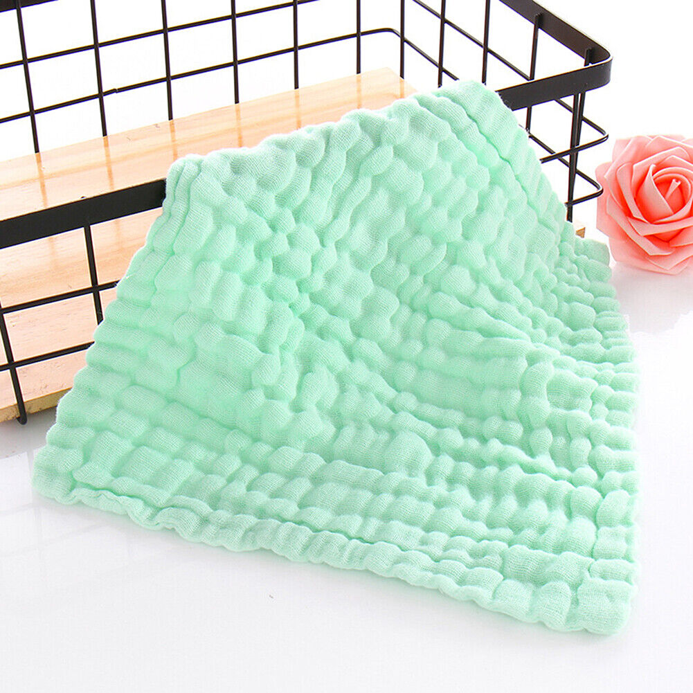 US 10-20 Baby Muslin Washcloths 12''x12'' Cotton Reusable Wipes Bath Bibs Towels