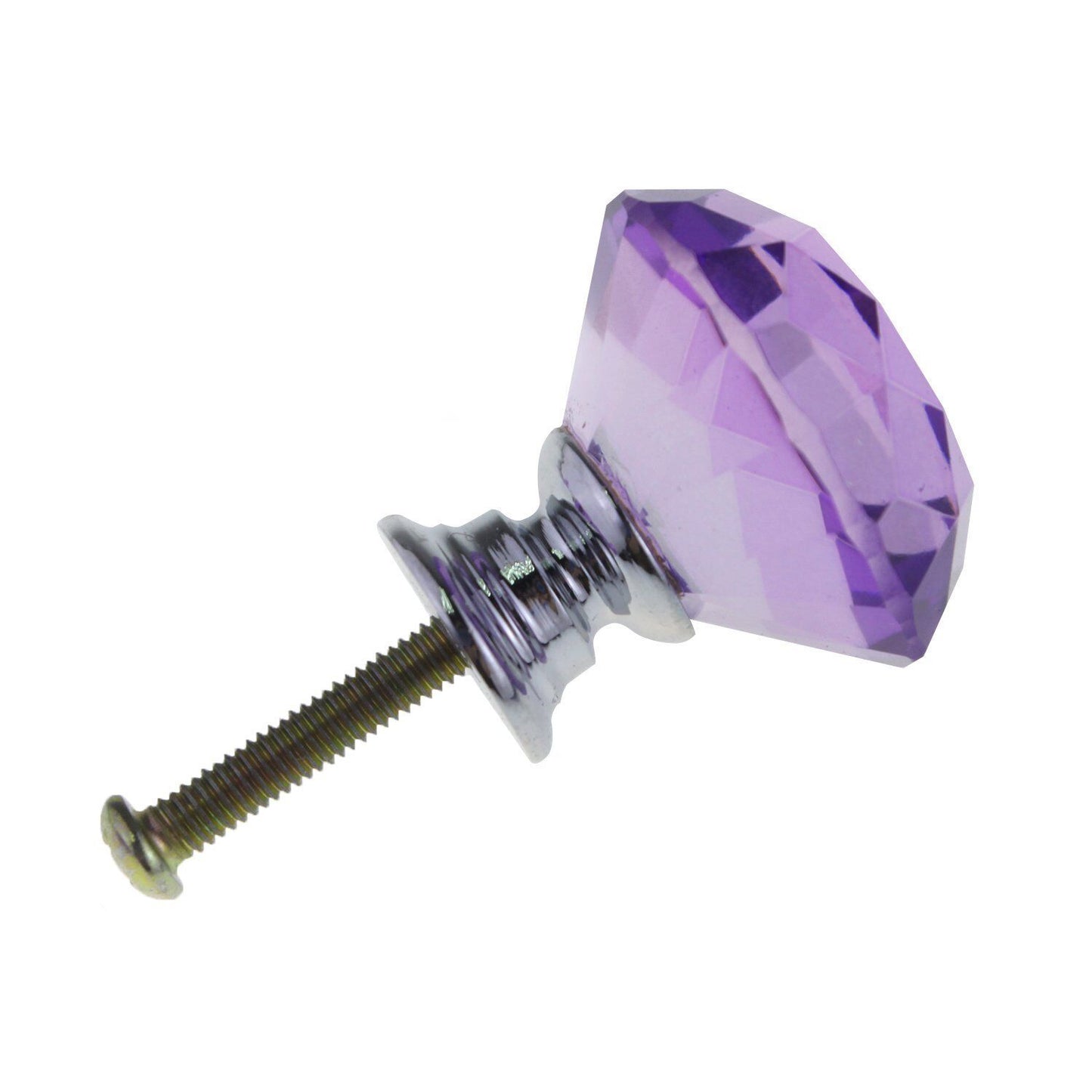 10Pcs Crystal Glass Cabinet Knob Diamond Shape 30mm Drawer Cupboard Handle Pull
