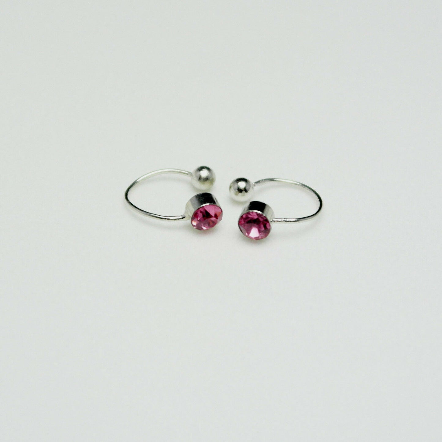 US 2Pcs Crystal Ear Cuff U Shape Wrap Earrings Non Piercing Rhinestone Clip-on
