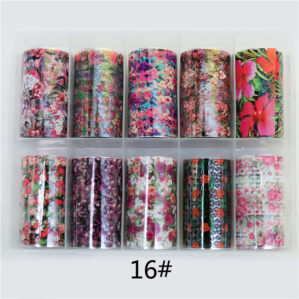 US 10 Sheets Galaxy/Marble/Flower Nail Decal Nail Art Transfer Sticker Decor