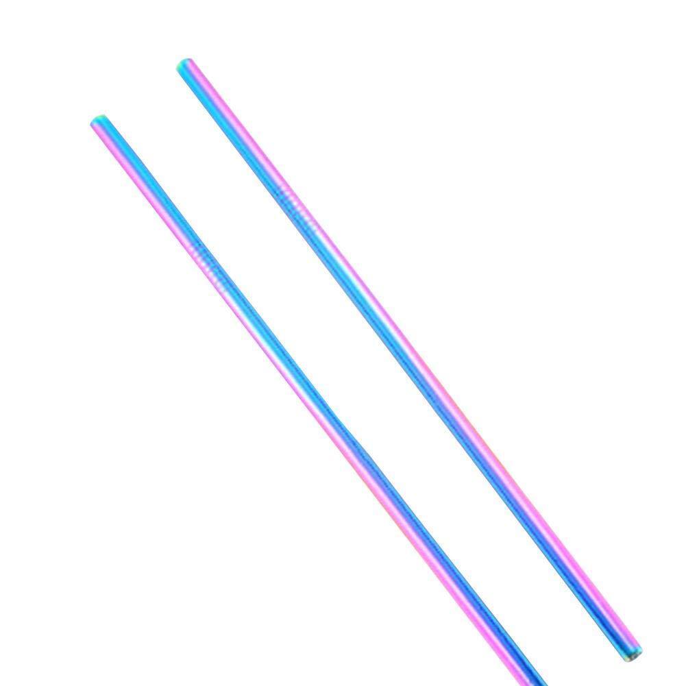 US 8pcs 10.5" Stainless Steel Ultra Long Metal Cocktail Straw + 2 Cleaner Brush