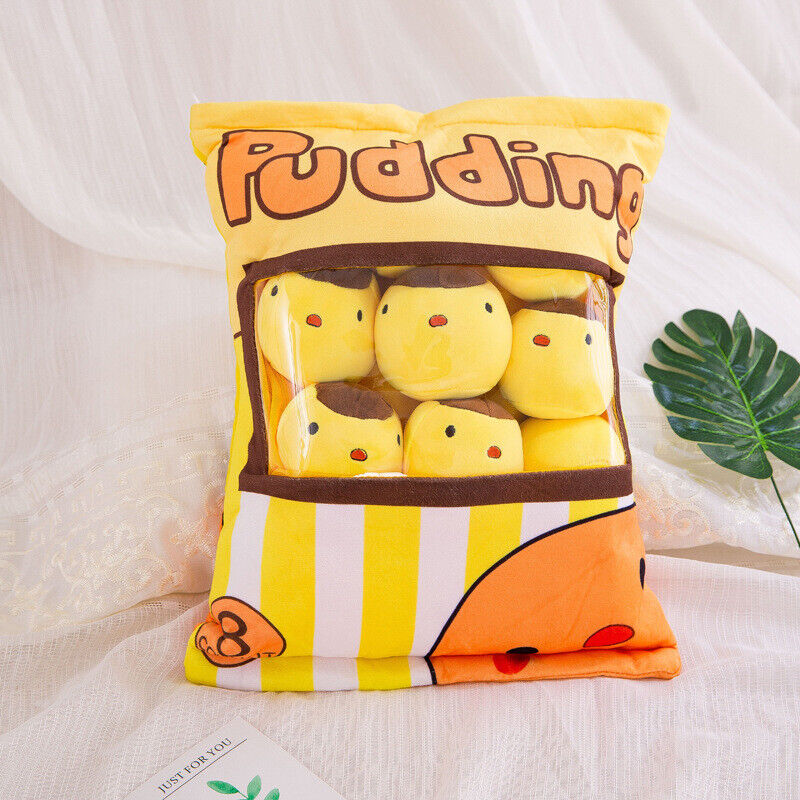 US Plush Stuffed Animal Imitation Snack Bag Cushion Toy Pillow with Little Dolls