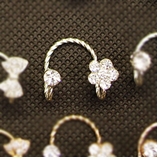 2X Magik Rhinestone EarStud Crystal Ear Cuff Wrap Clip On Non-piercing Earrings