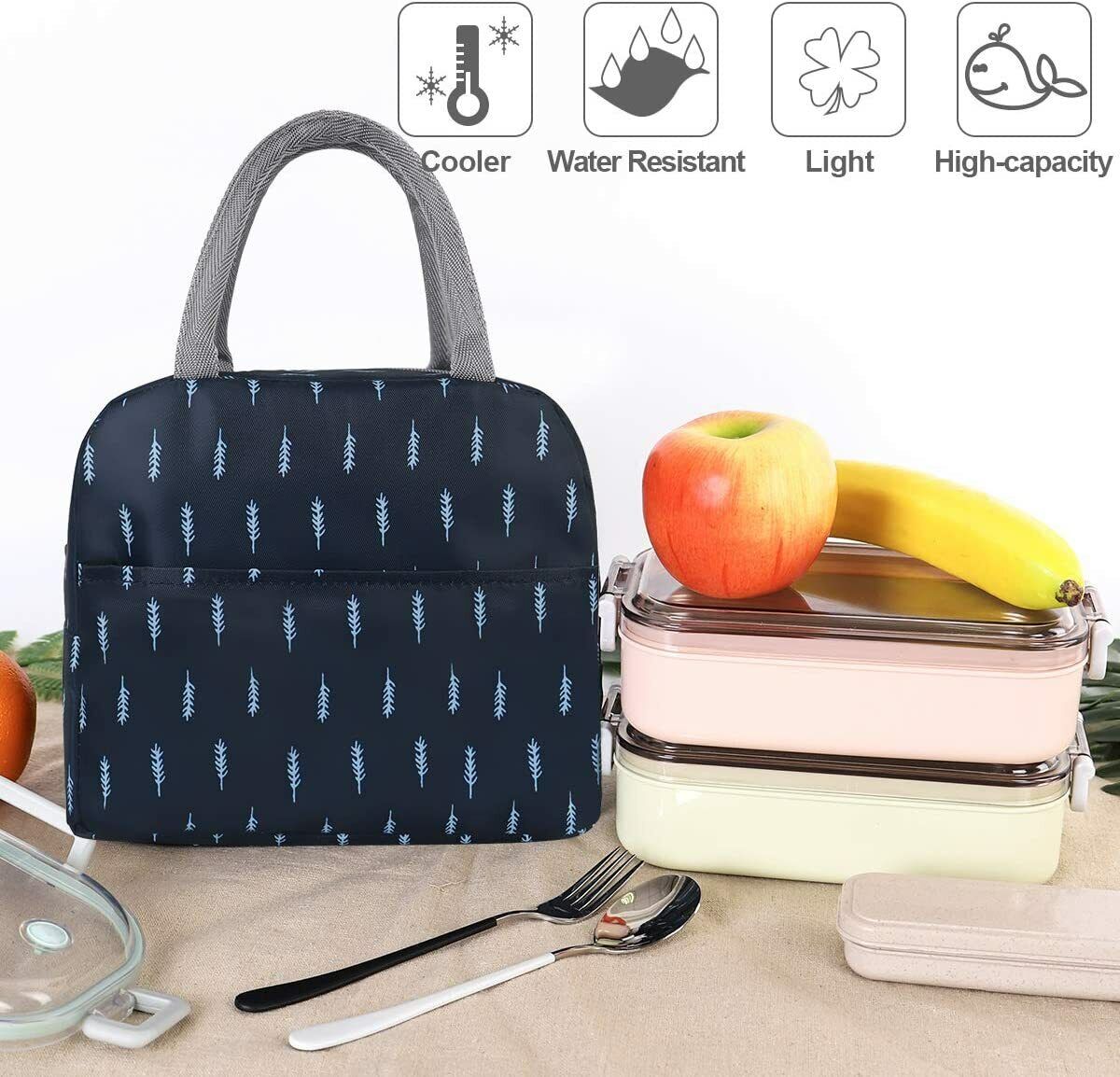 US Portable Insulated Lunch Bag Bento Box Cooler Tote for Kids Adult Men Women
