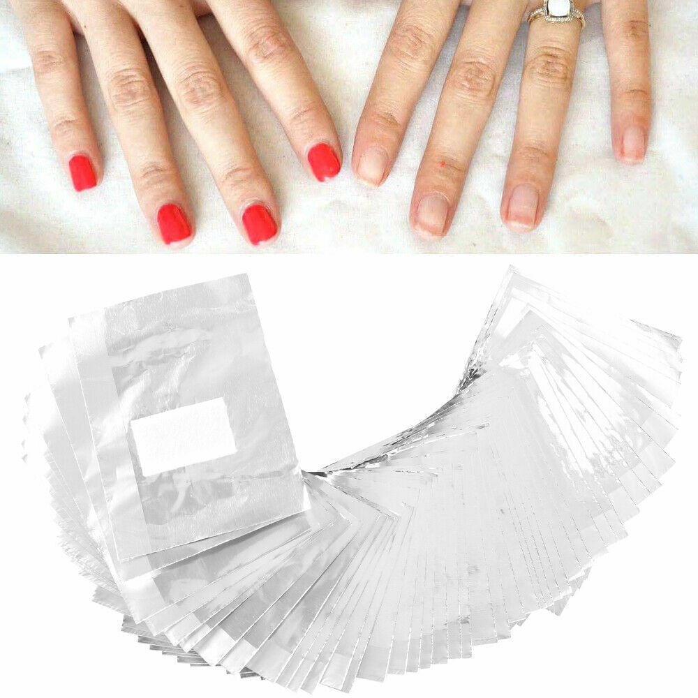 US 100-500Pcs Aluminium Foil Nail Wraps Art Soak Off Gel Polish Remover Cleaner