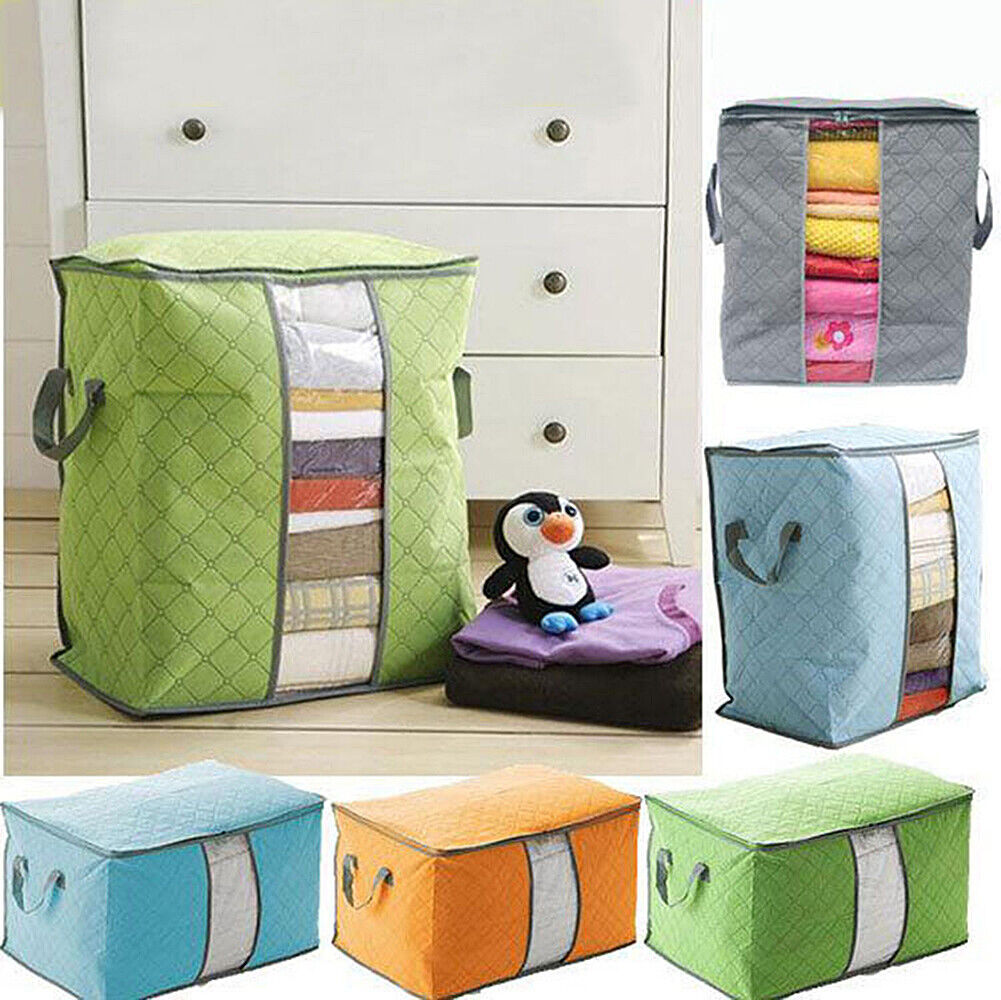 US Anti Dust Large Storage Bag Clothes Quilt Blanket Storage Sort Home Organizer