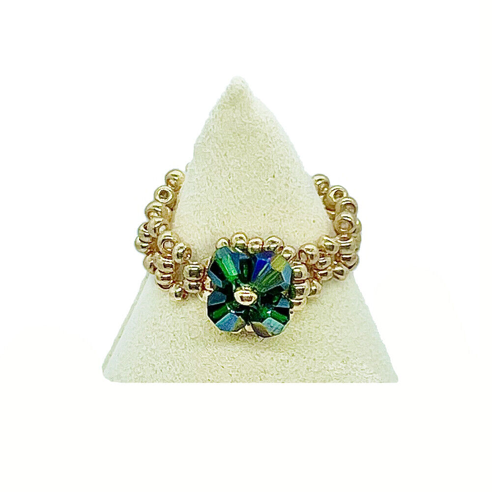 Magik Custom Flower 3D 4-Petal Flower Floral Luxury Ring Women Girl Holiday Gift