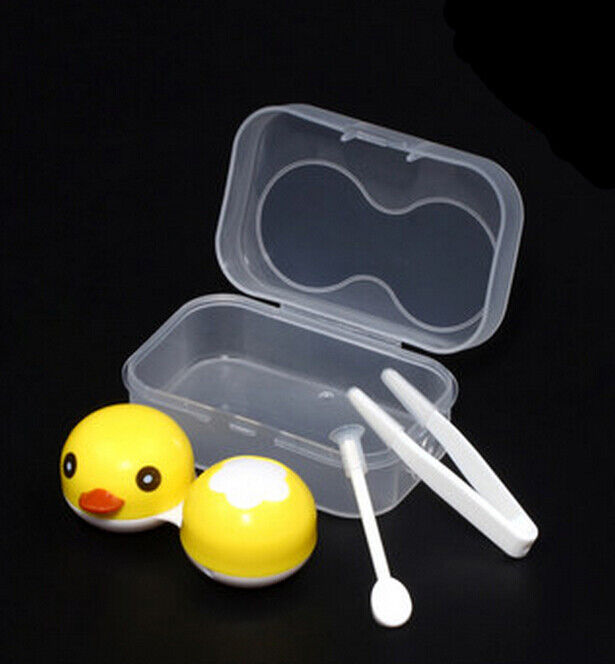 1-3 Pcs Rubber Duck Contact Lens Lenses Box Travel Case Holder Container Set Kit