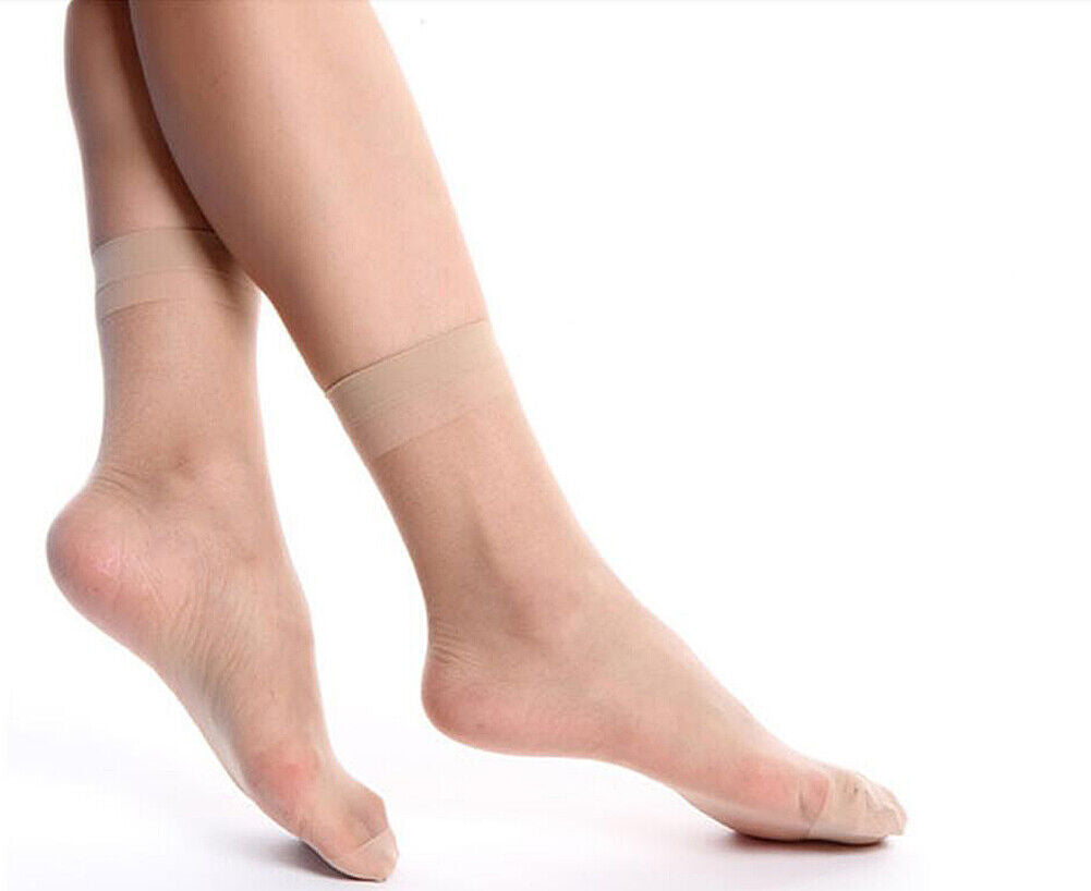 10-20 Pairs Women Nylon Elastic Short Ankle Sheer Stockings Silk Short Socks USA