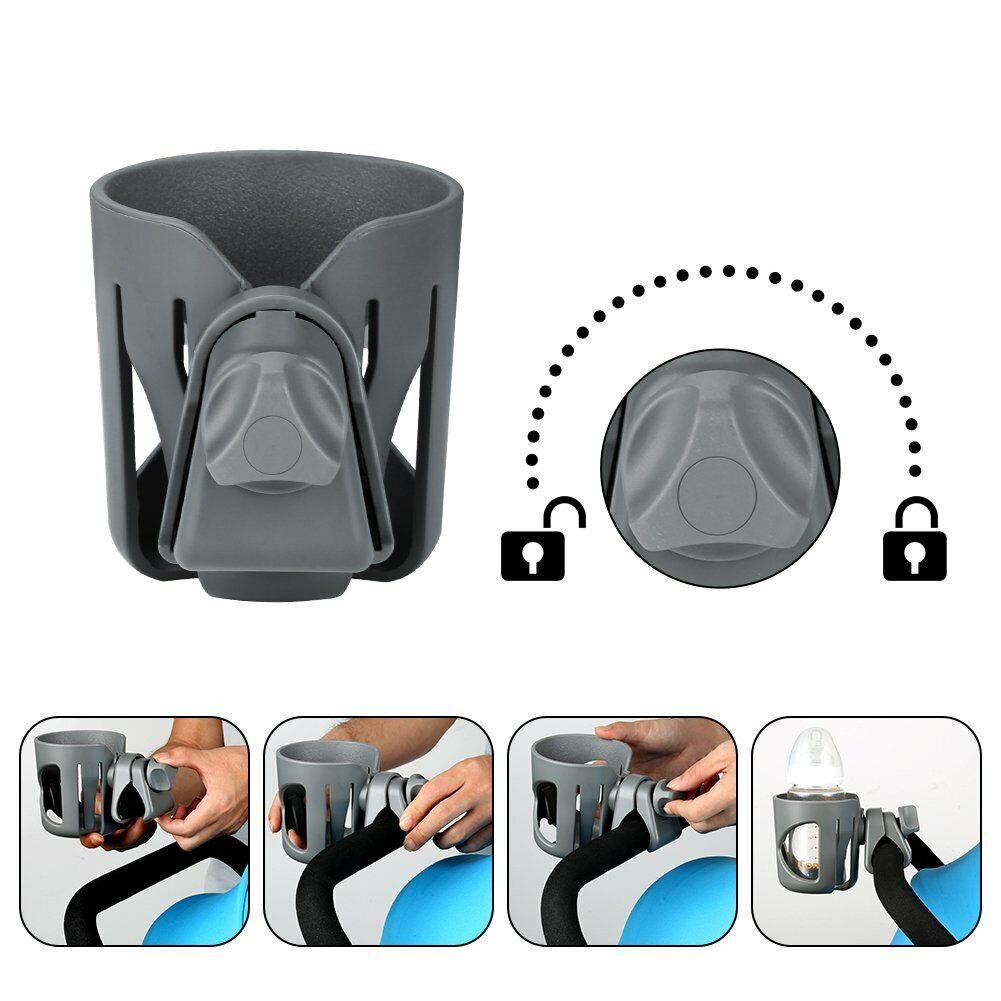 US Universal Stroller Cup Holder Bike Wheelchair 360 Degrees Rotation Clamp-on