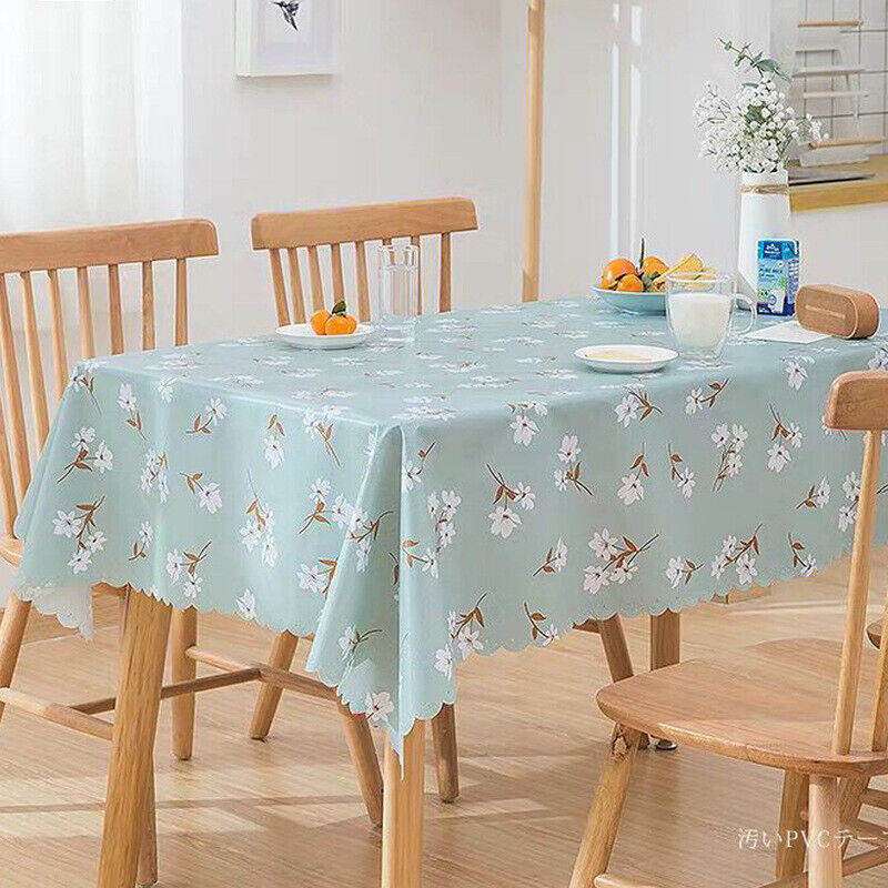 US Vinyl Square Table Cover Wipe Clean PVC Tablecloth Oil-Proof/Waterproof Stain