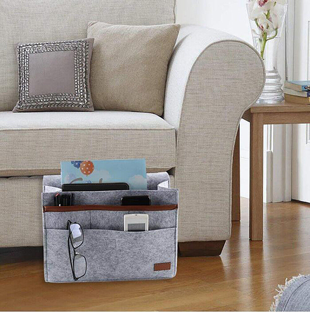 2 Pack Bedside Caddy Storage Organizer Sofa Desk 6 Pockets Phone Remote Control