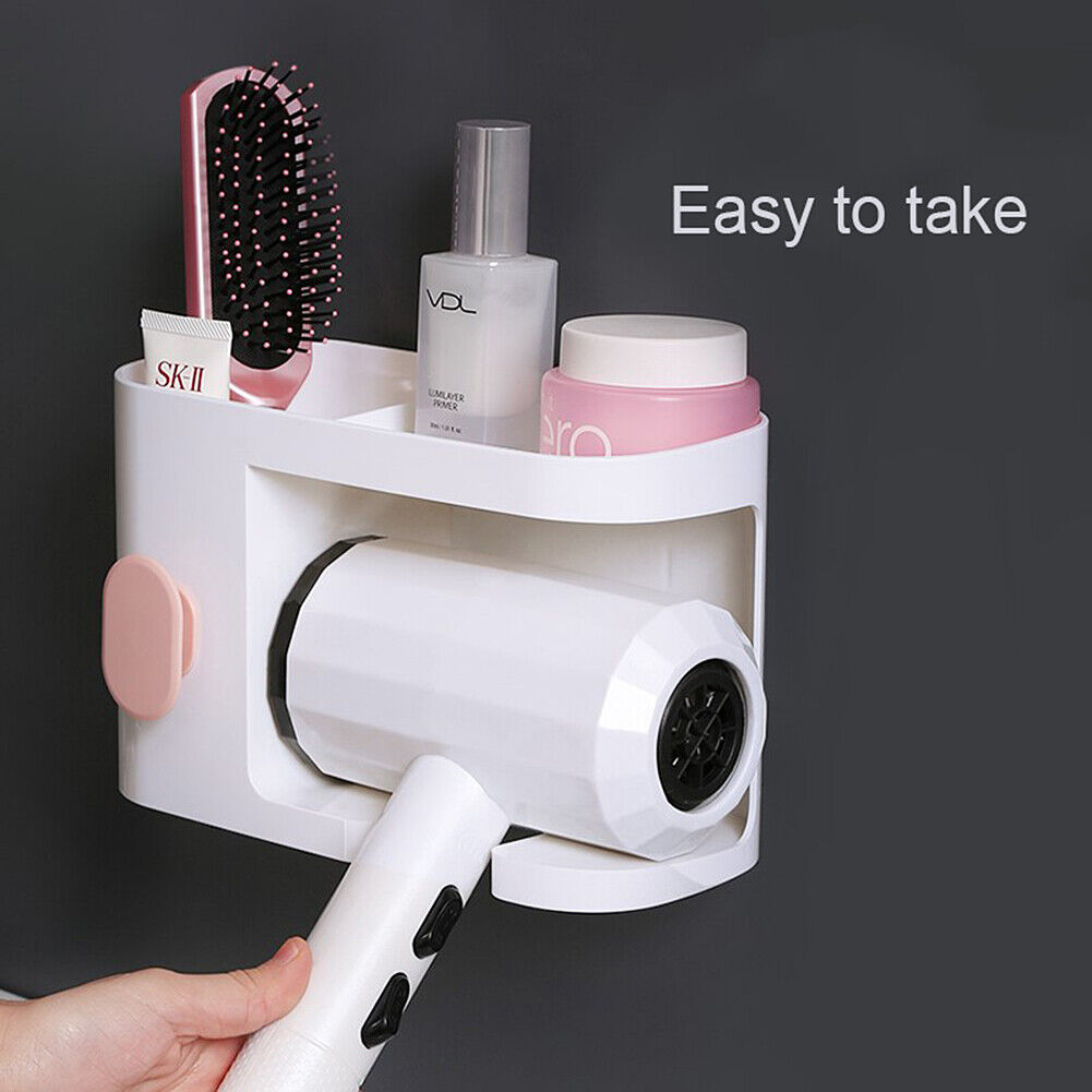 Hair Dryer Holder Self-Adhesive Hanging Rack Organizer Hook Spiral Caddy Bracket