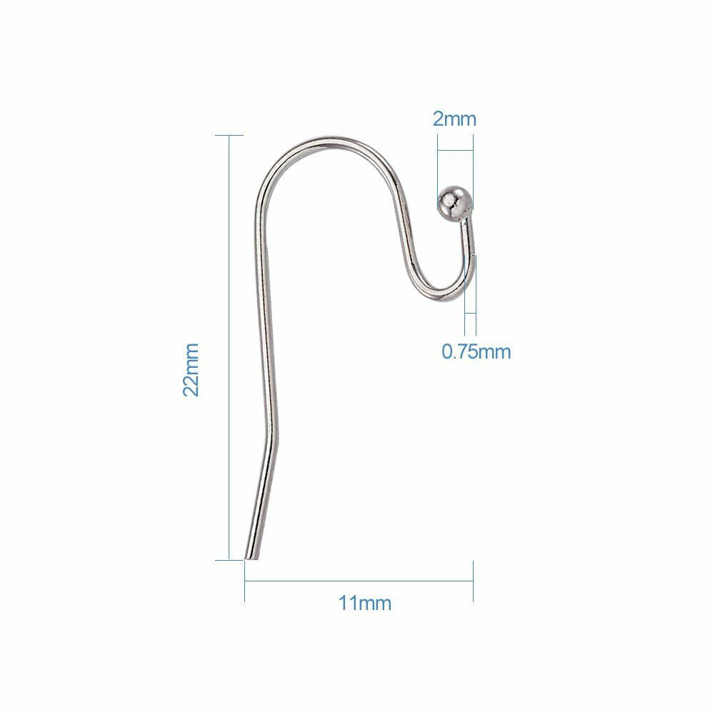 100-200 Pcs Fishhook Hook Earwire Earring Findings With Open Fancy Ball Loop US