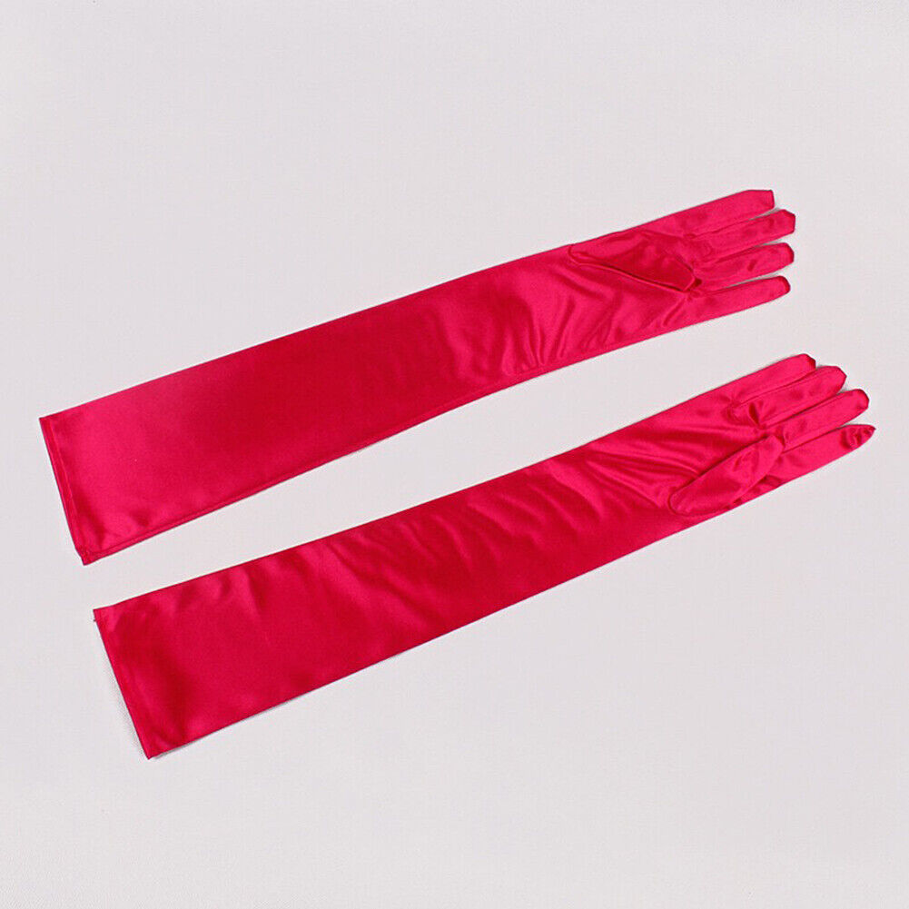 US 20.47'' Satin Evening Gloves Long Party Dance Elbow Arm Length Opera Cosplay