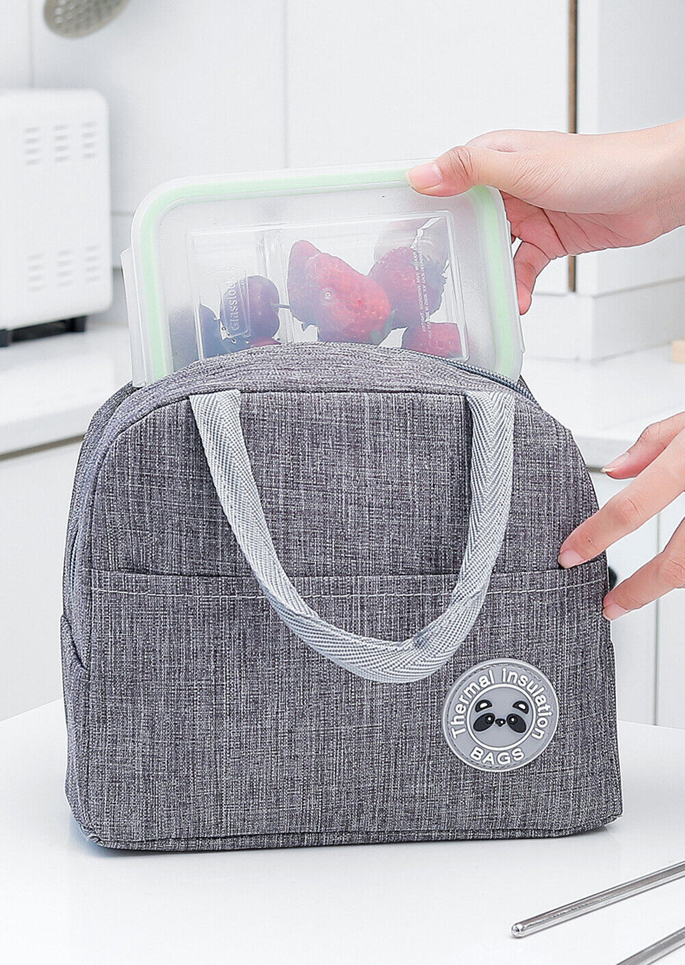 US Portable Insulated Lunch Bag Bento Box Cooler Tote for Kids Adult Men Women