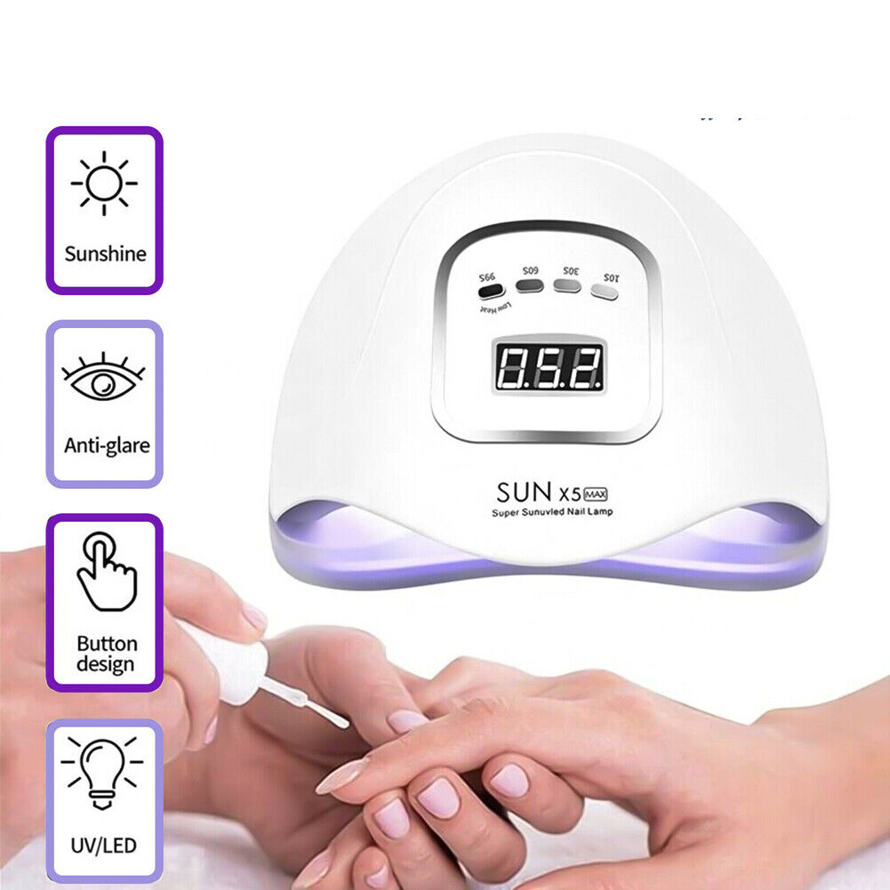 US 1-2Pc 120-180W Nail Dryer UV Light LED Lamp Polish Gel Curing Saloon Manicure