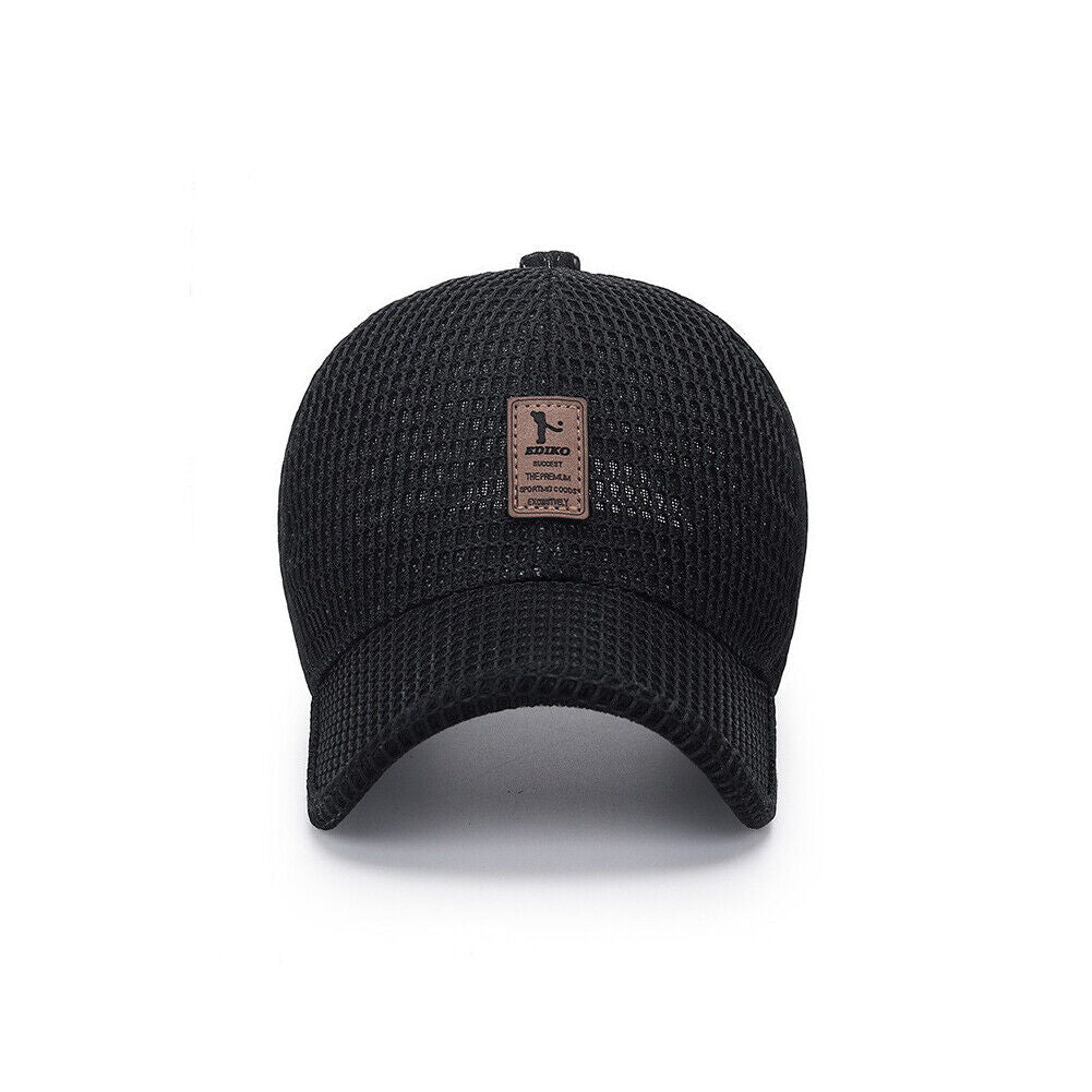 US 1-2 Pcs Men's Mesh Baseball Cap Snapback Sun Protection Breathable Sports Hat
