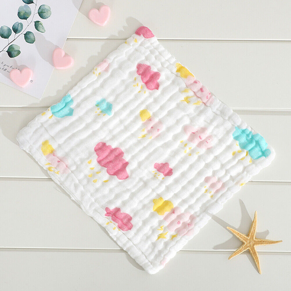 US 10-20 Baby Muslin Washcloths 12''x12'' Cotton Reusable Wipes Bath Bibs Towels