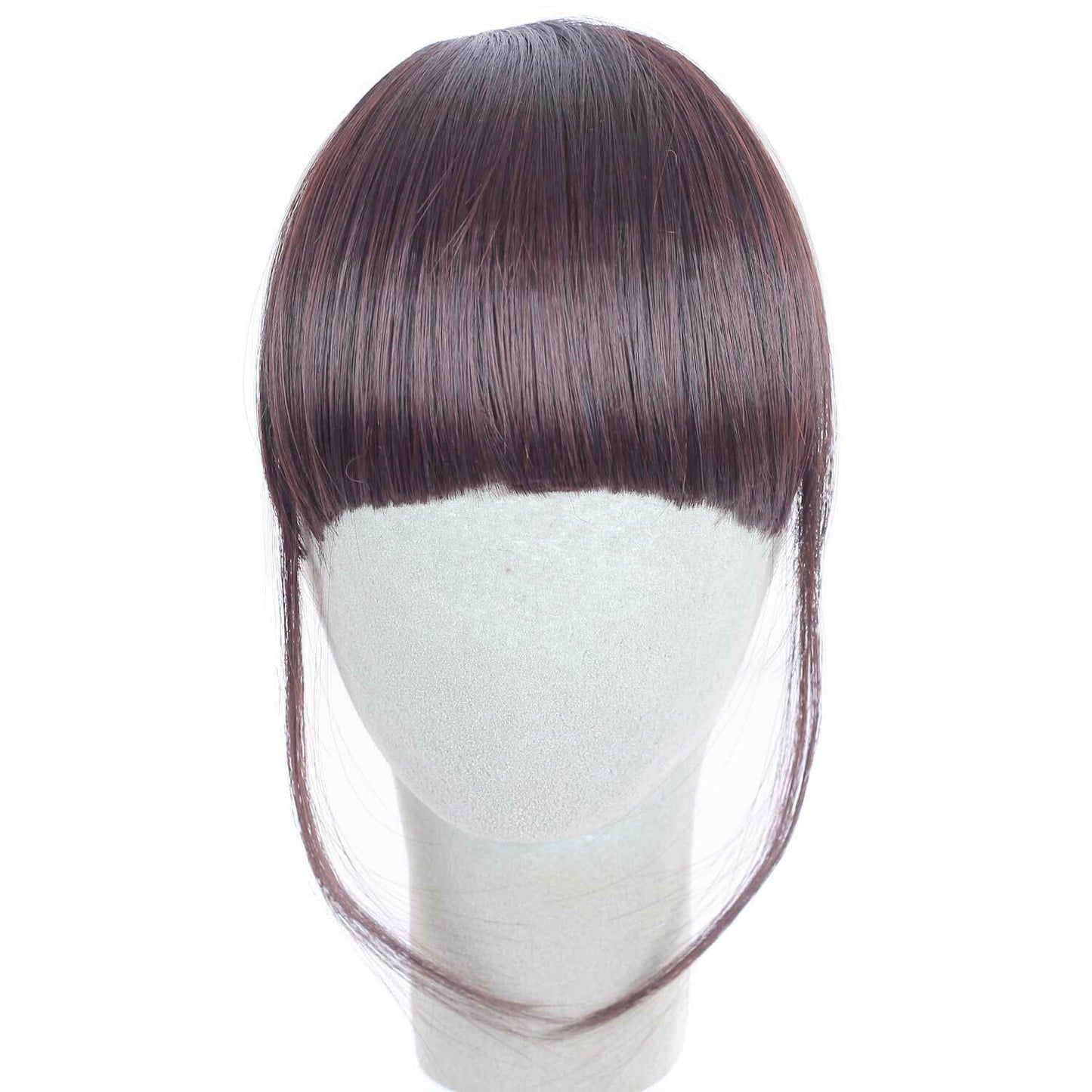 US Clip in on Thin Neat Bangs Human Hair Front Fringe Hair Extensions Hairpiece