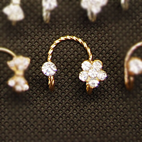 2X Magik Rhinestone EarStud Crystal Ear Cuff Wrap Clip On Non-piercing Earrings