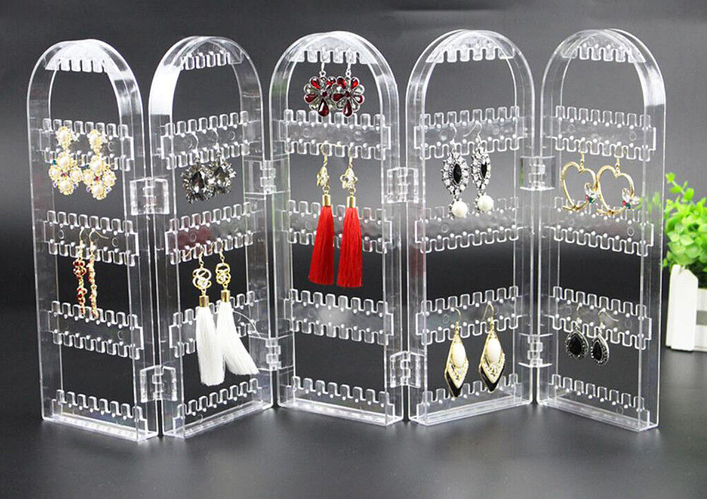 Jewelry Hanger Foldable Acrylic Earring Organizer Necklace Holder Bracelet Displ