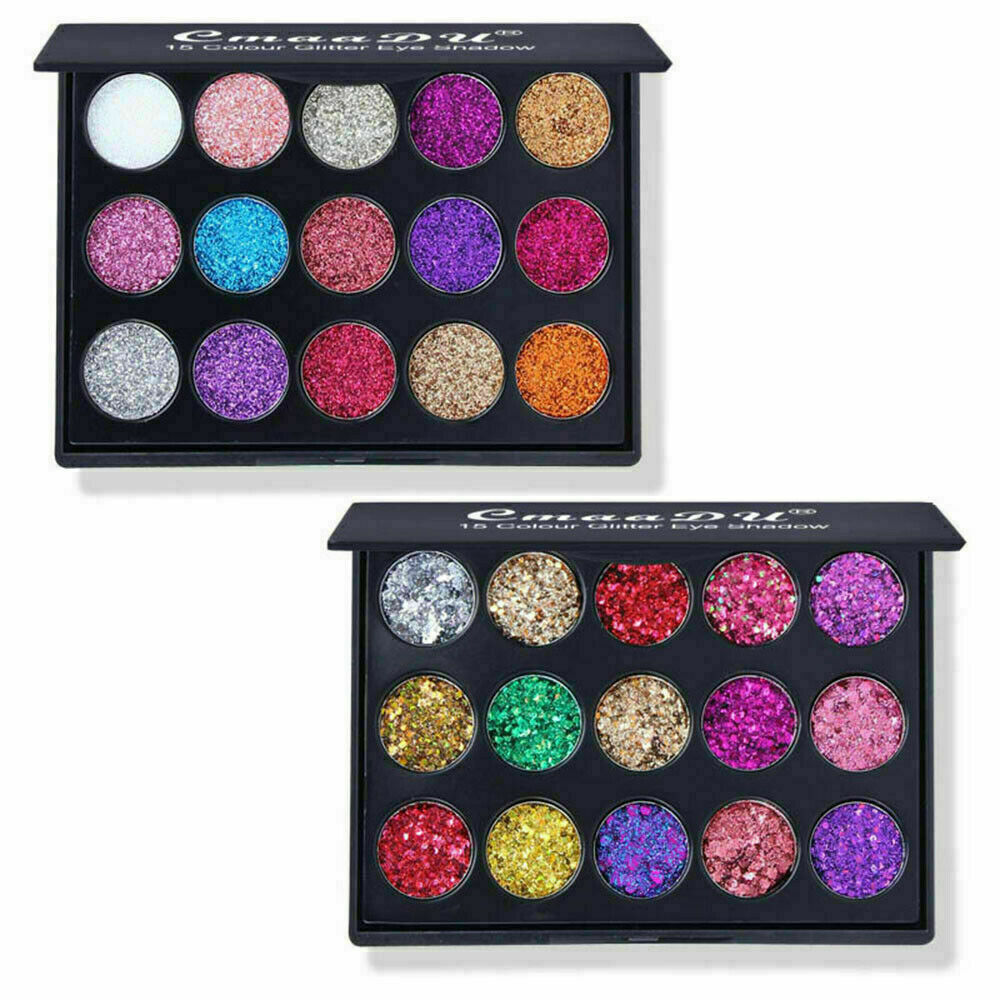 US Glitter Eyeshadow 15 Color Matte Makeup Kit Shimmer Eye Shadow Powder Palette