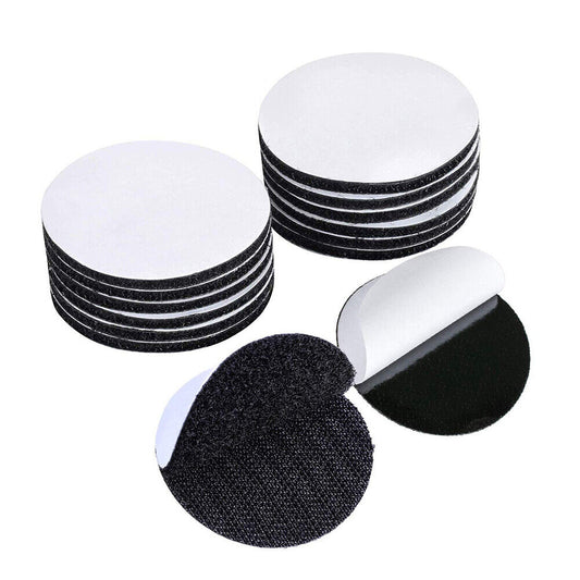 US 20-40 Pack Black Round Self Adhesive Tape Double Sided Sticky Carpet Gripper