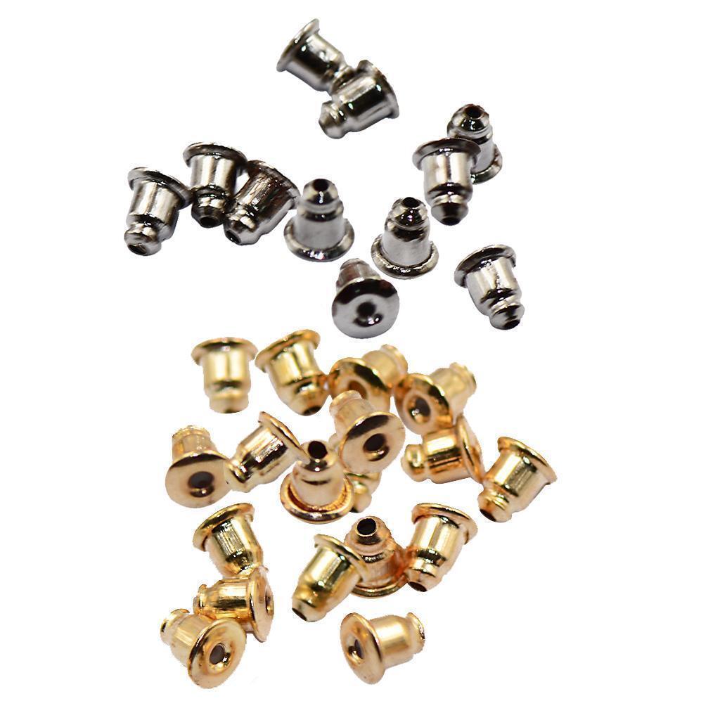 100-200pcs Stud Earring Backs Bullet Barrel Ear nut Stopper Ear Nut Bell Parts