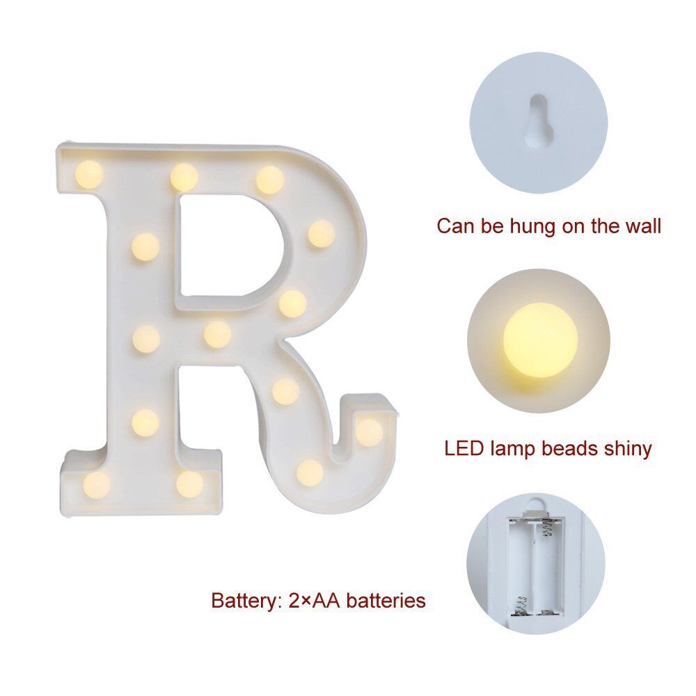 Light Up Letter LED Alphabet PlasticParty Sign Wedding Festival Stand Decoration