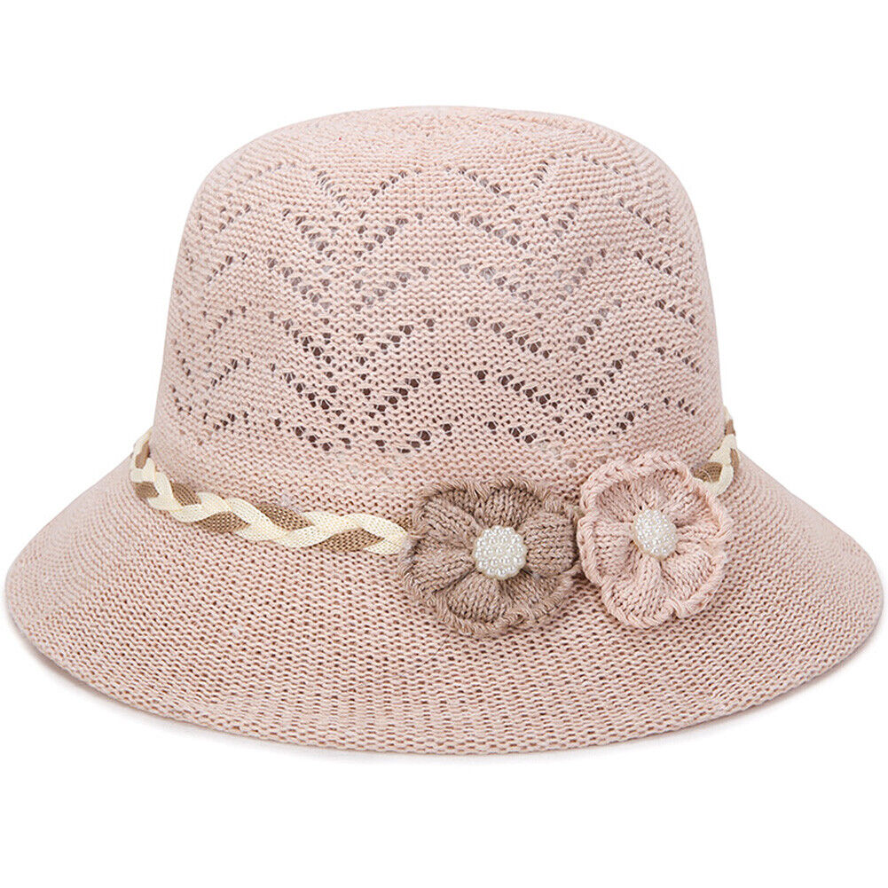 Magik Women Lady Summer Breathable Sun Braided Trim Straw Bowler Cap Cloche Hat